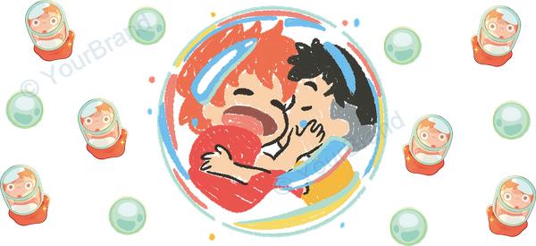 ポニョ, ponyo, studio ghibli Cup Wrap design W-17893