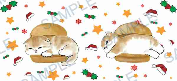 mofusand, モフサンド, cat, burger, holly Cup Wrap design W-9857