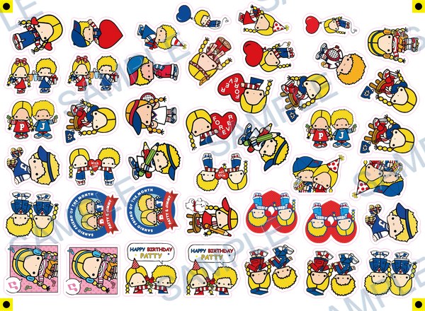 patty and jimmy, sanrio, heart, balloon, party hat Acrylic design a331
