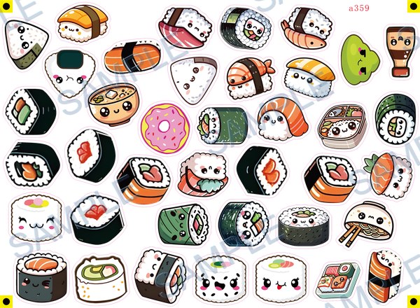 sushi, onigiri, maki roll, nigiri, bento box Acrylic design a359
